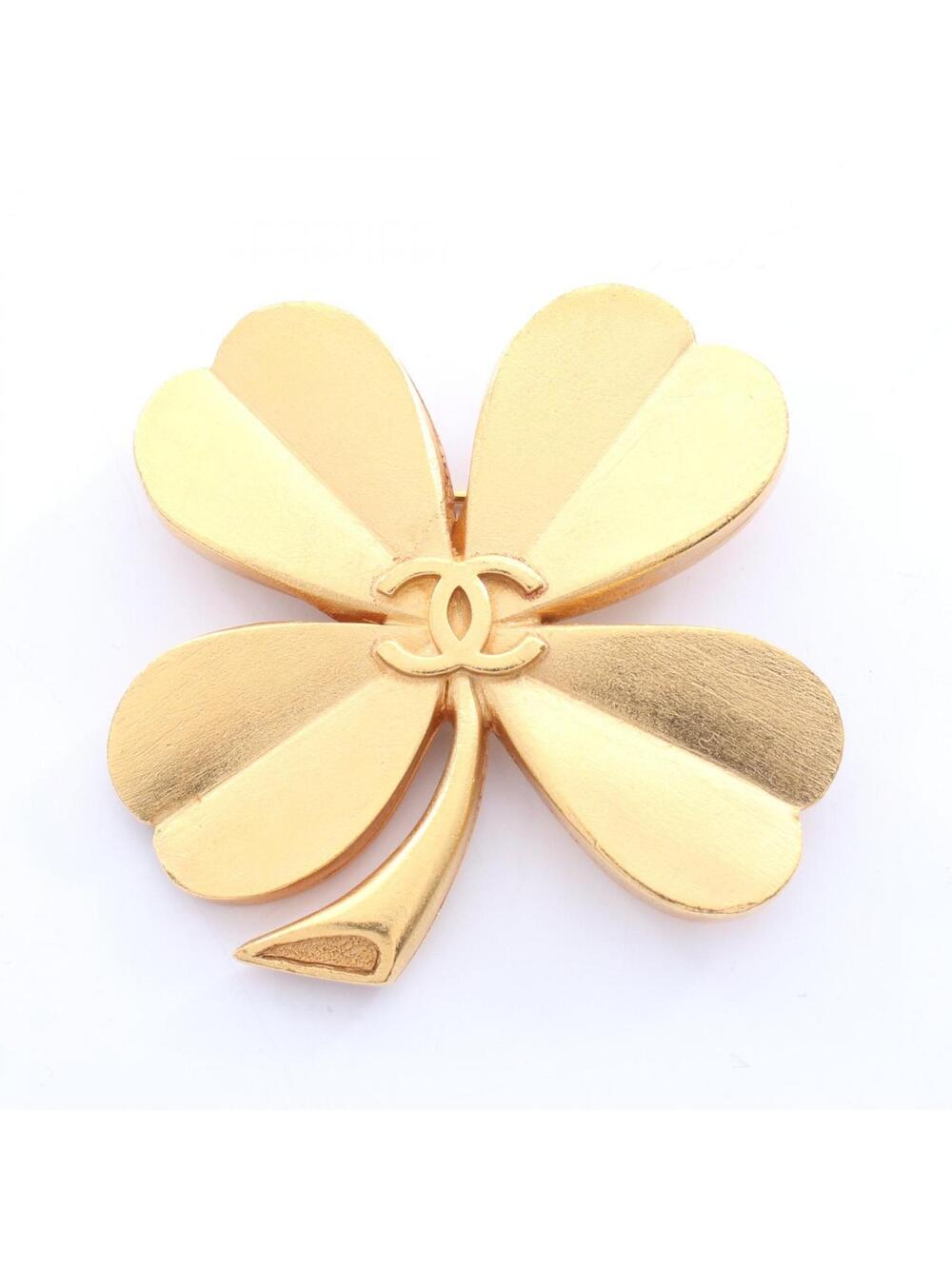 Chanel Coco Mark Clover Brooch Pins #272724C76B